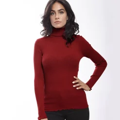 Pull Col Roule En Laine Merinos Et Soie
