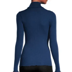 Pull Col Roule En Laine Merinos Et Soie
