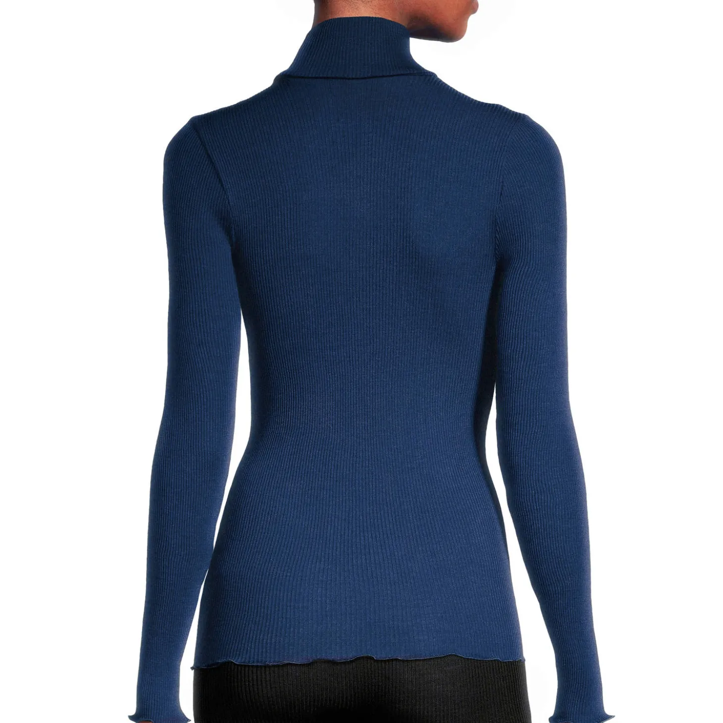 Pull Col Roule En Laine Merinos Et Soie