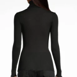 Pull Col Roule En Laine Merinos Et Soie
