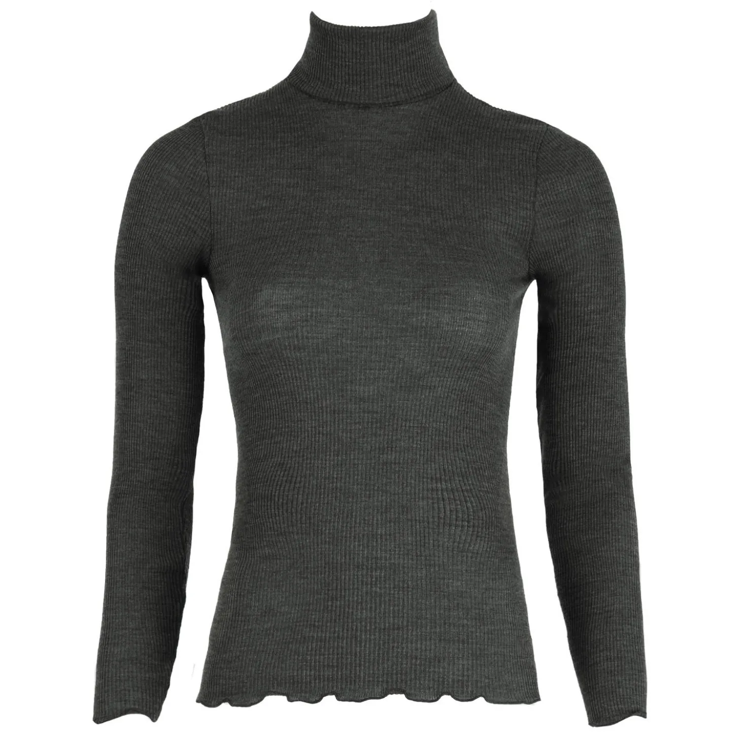 Pull Col Roule En Laine Merinos Et Soie