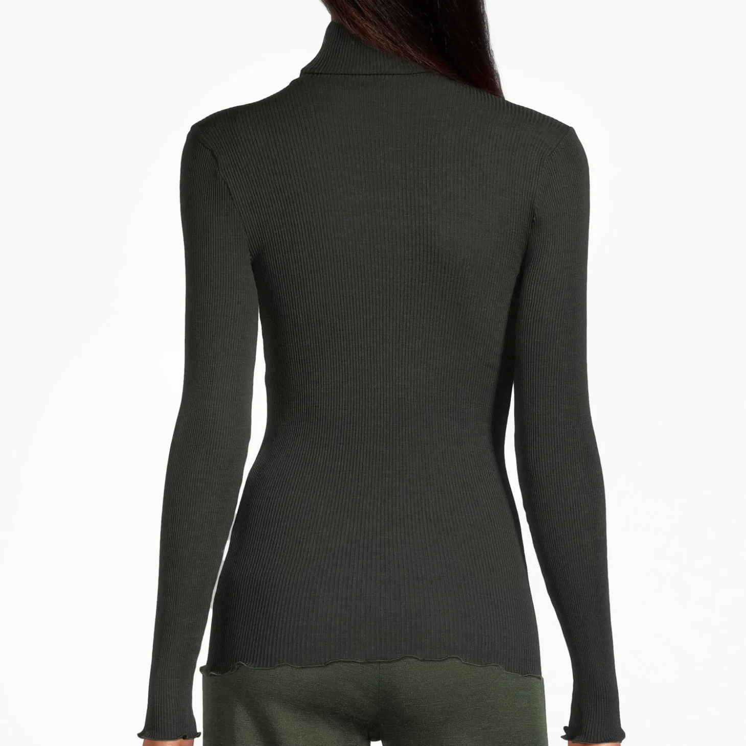 Pull Col Roule En Laine Merinos Et Soie
