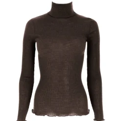Pull Col Roule En Laine Merinos Et Soie
