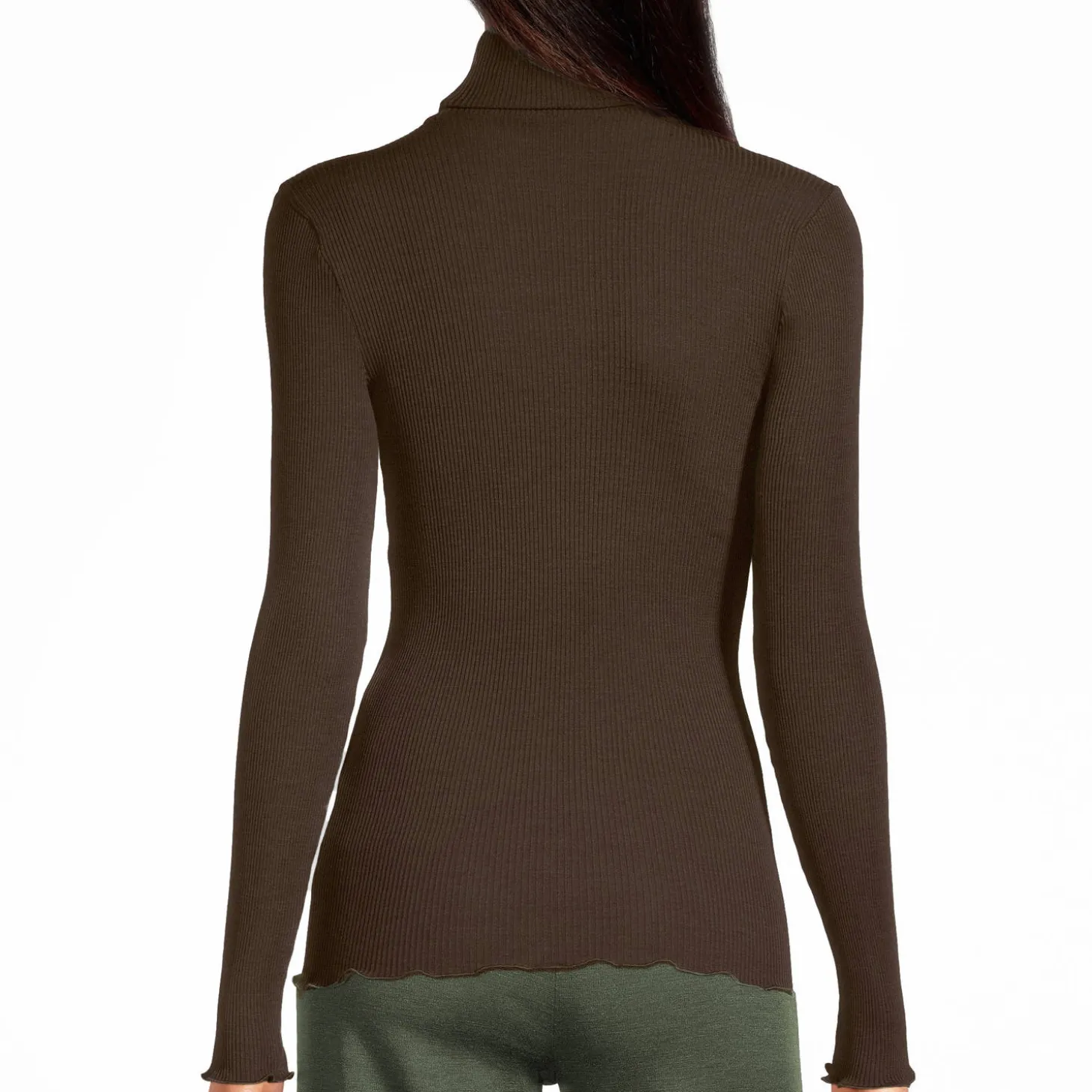 Pull Col Roule En Laine Merinos Et Soie