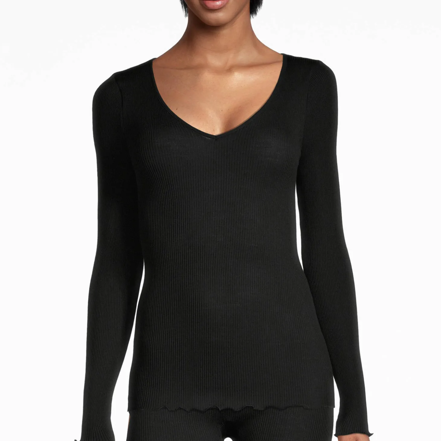Pull Manches Longues En Laine Et Soie