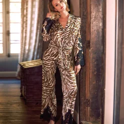 Pyjama En Soie Et Dentelle