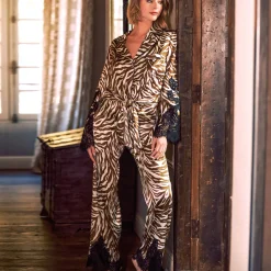 Pyjama En Soie Et Dentelle