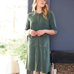 Robe De Chambre Boutonnee En Coton