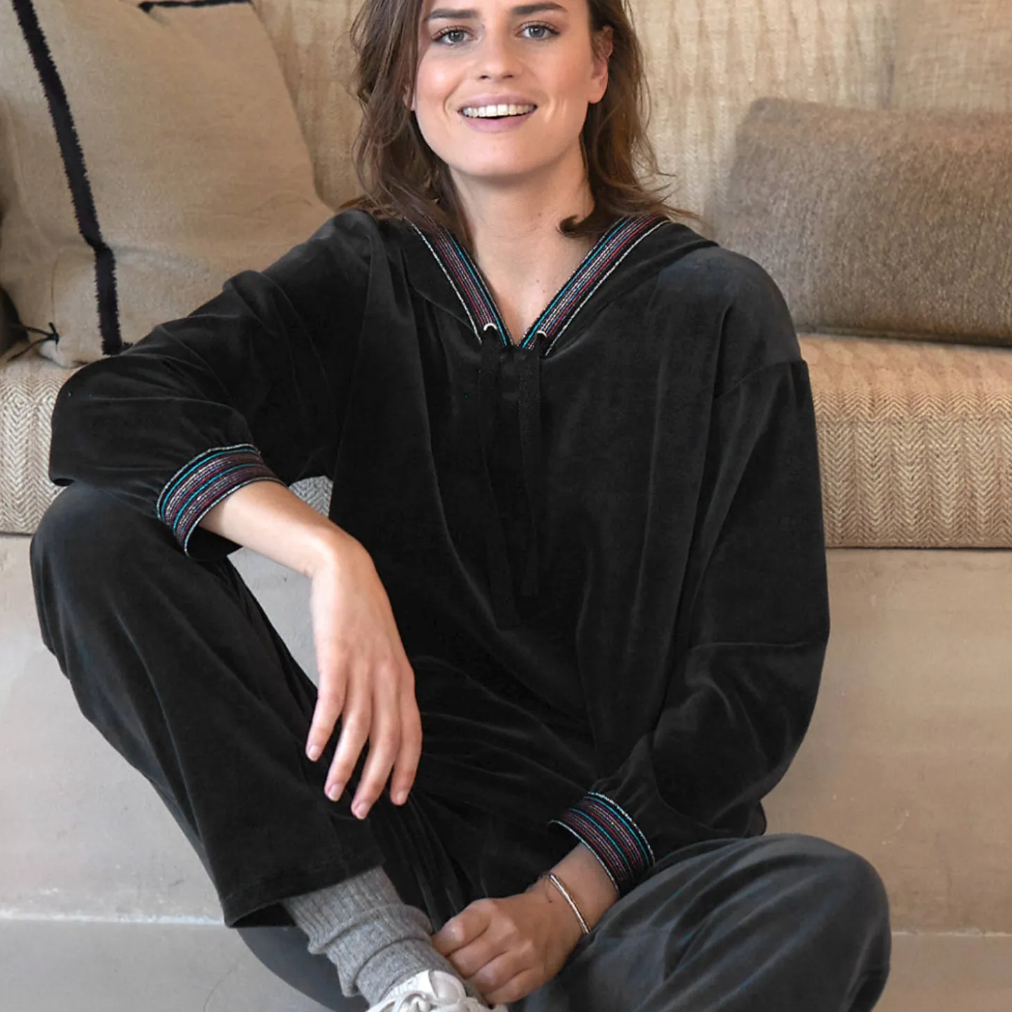 Sweat En Coton Effet Velours