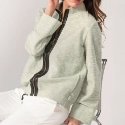 Sweat Zippe Lurex En Coton