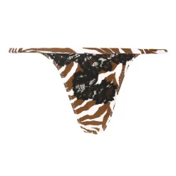 Tanga En Soie Et Dentelle