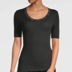 Top Manches Courtes En Laine Merinos Et Soie