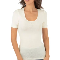 Top Manches Courtes En Laine Merinos Et Soie