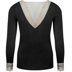 Top Manches Longues En Laine Et Soie