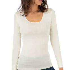 Top Manches Longues En Laine Merinos Et Soie