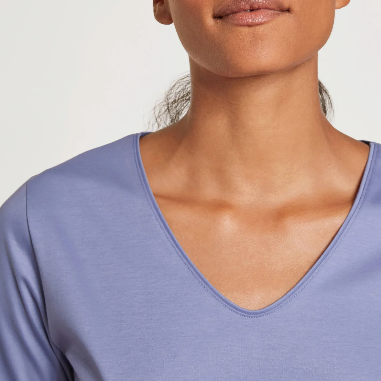 T-Shirt Col V En Coton