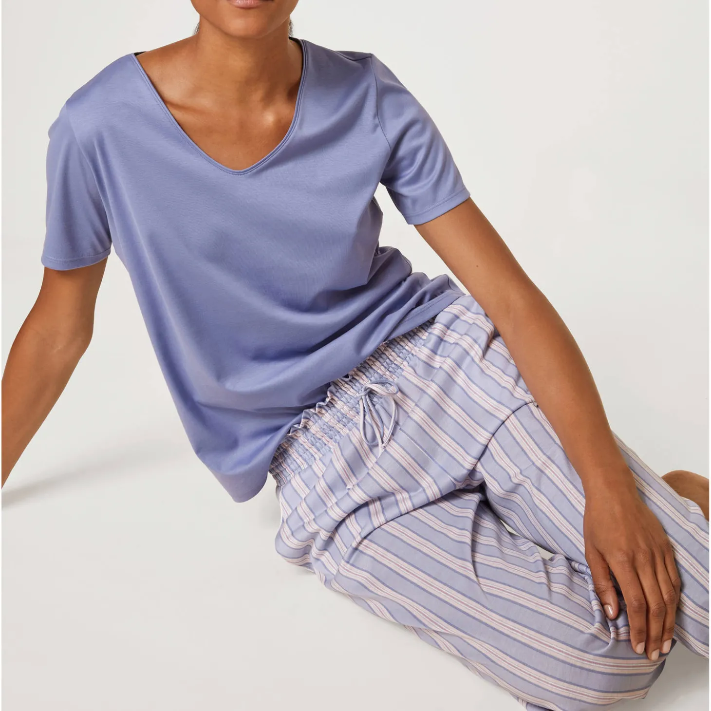 T-Shirt Col V En Coton