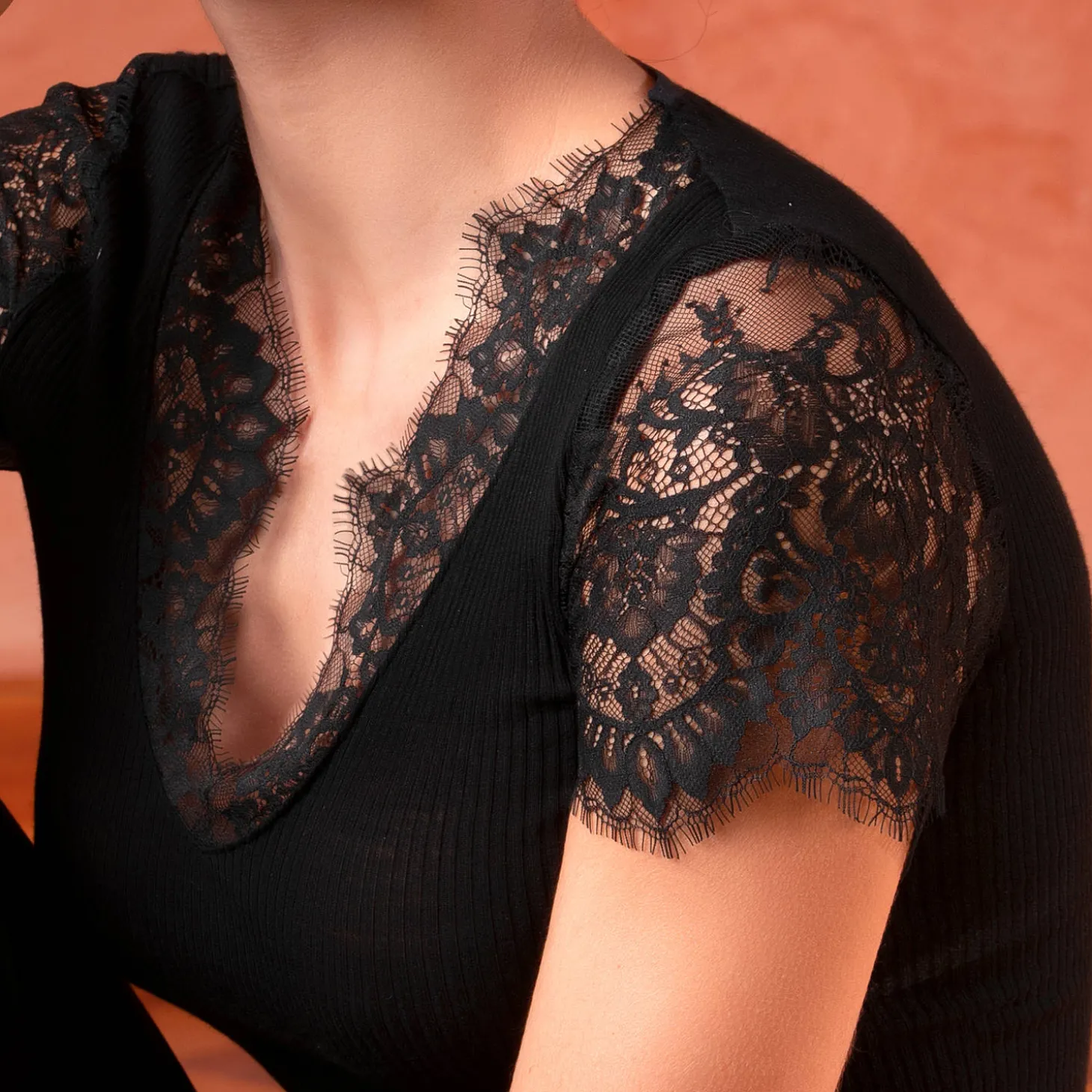 T-Shirt En Laine Et Soie